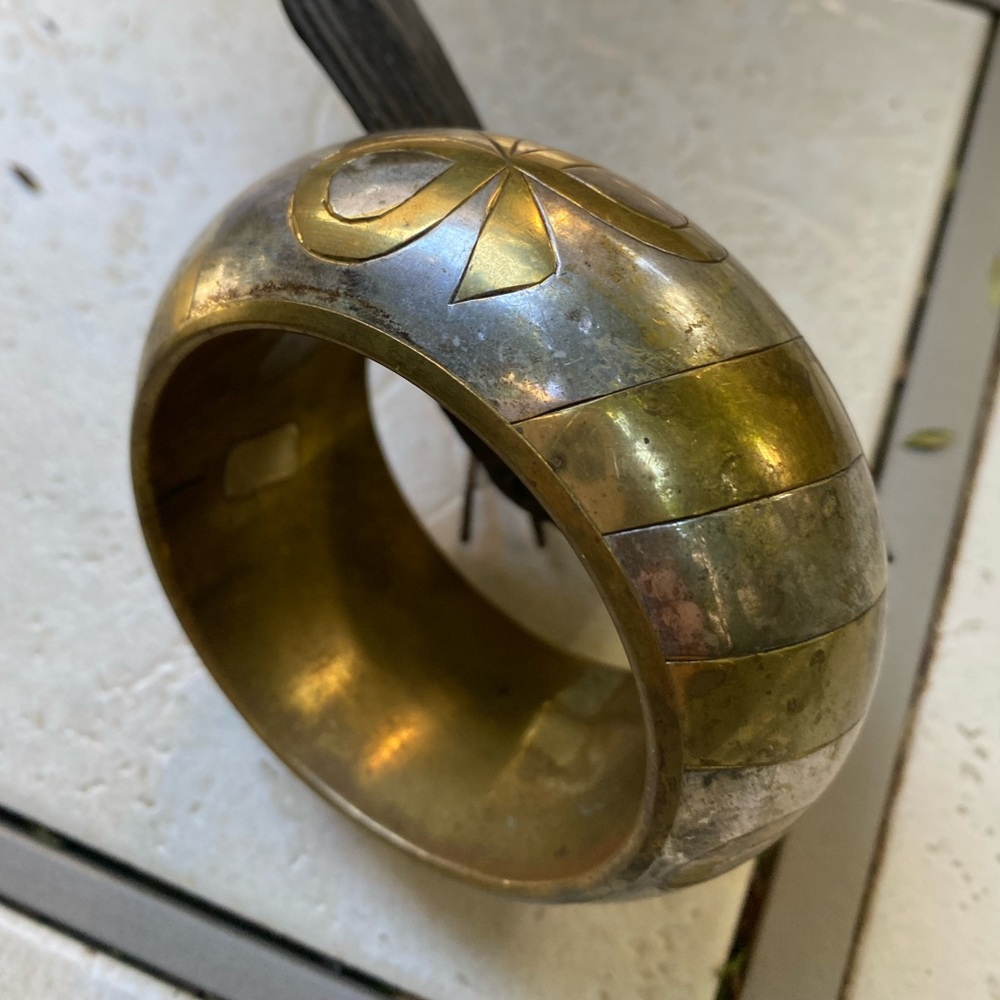Huge vintage Indian brass bangle